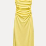 ZARA  dress maxi bodycon fitted butter Yellow Sleeveless open back wedding party Photo 6