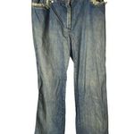 St John Sport Women's Size 12 Straight Leg Jeans Blue Distressed Medium Wash Photo 0