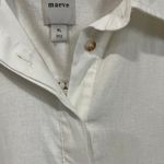 Anthropologie  Maeve White Linen Blend Tiered Mini Dress Boho Resort Coastal XL Photo 7