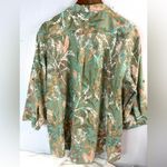 Royal Robbins  3X Resortwear Olive Botanical Print Snap Top Photo 1