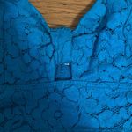 Roxy Turquoise cropped top with lacy pattern. With adjustable straps. Size L, . Photo 1