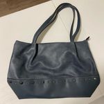 Blush NWOT | blue brown lined metallic jeweled medium sized tote shoulder bag Photo 0