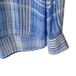 Diane Von Furstenberg  Carter Blue White Plaid Sheer Button Down Shirt size 8 Photo 3