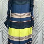 Apiece Apart Long Tunic Top Side Slits Coverup Colorful Striped Navy Blue Size 0 Photo 0