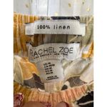 Rachel Zoe 100% Linen Tropical 4 Pocket Elastic Waist Front Tie Pull On Shorts M Photo 3