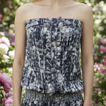 Lucy Paris Strapless Gray Monochrome Jumpsuit Size Large Photo 0