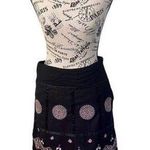 Persaman New York black a line skirt pink embroidery side zip lined mini skirt Size 6 Photo 0