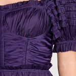 Ulla Johnson Lucette Dress Royal Purple Lago Size 10 Corset Pleated Satin Ruffle Photo 1