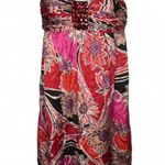 Red Ruched Cocktail Sundress with Spaghetti Straps Size 6 Photo 0