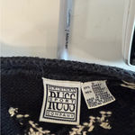 Russ Sport Vintage Knit Cardigan Button Front Snowflake Fair Isle Black White S Photo 4