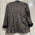 Sam Edelman Women’s Brown Sequin Evening Blazer Jacket With Pockets Sz L Large Photo 1