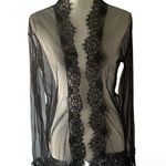Chic Black Lace Women's Robe Size M Photo 0