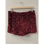 Vigoss Women's Sequin Mini Shorts Size Burgundy Red Party/Cocktail Photo 1