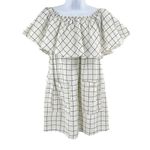 Reformation Plaid Windowpane Linen Square Neckline Ruffle Dress Small Photo 20