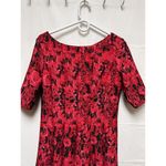 Julian Taylor 009-030 Dress Women's Size 12 Red & Black Short Sleeve Fit & Flare Photo 3