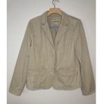 Eddie Bauer Women’s Safari Utility Jacket Blazer Size 10 Khaki 2 Button Cotton Photo 0