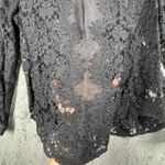 Rebecca Taylor Blouse Black Lace Sheer Top Medium Gothic Dark Romantic Feminine Photo 8