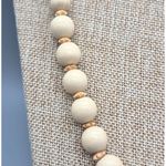 None Wooden Beads Single Strand Necklace Wooden Spacers Made in Germany 27" Photo 2