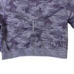 Gymshark Purple Camo Adapt Long Sleeve Crop Top Womens M Cutout Athleisure Gym Photo 3