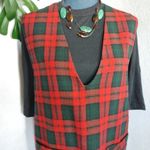 Sag Harbor Red Plaid Tartan Jumper Wool Dress Photo 6