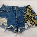 LF Carmar Denim Eagle Patch Denim Distressed Shorts Photo 4