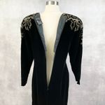 VTG 80s Le Crillon Womens Velvet Dress Size 8 Sequin Art Deco Glam Party Evening Black Photo 5