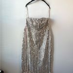Mac Duggal  93831 Embellished Strapless Sheath‎ Dress Silver Beige 14 Photo 6