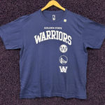 Golden State Warriors Shoot Around NBA Team Logos T-Shirt L Photo 0