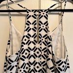 Everly | Black & White Patterned Romper Adjustable Spaghetti Straps Large Photo 6