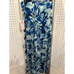 Pretty Young Thing Maxi Pants Blue Tropical Leaf Print Elastic Waist L Size L Photo 6