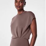 Spanx AirEssentials Faux Tuck Gathered Waist Dress Taupe Size Large NWT Photo 3