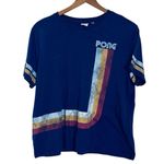 Womens Pong Retro Video Game Gamer Jersey T Shirt XXL Junk Food Nice 70s 80s Blue Photo 0