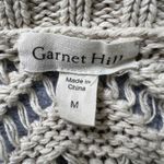Garnet Hill Open Knit Cardigan Sweater Medium Beige Cotton Linen Blend Boho Photo 3