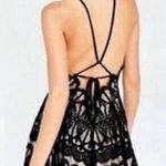 Glamorous NEW! Urban Outfitters  Black Lace Flare Halter mini dress Medium $129 Photo 1