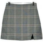 Abercrombie & Fitch  White Black Plaid Zip Up Slit A-Line Skirt Mini Skirt Size S Photo 0