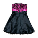 Vintage Jessica McClintock Gunne Sax Satin Black Hot Pink Dress Prom Party Sz 9 Photo 0