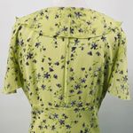 Vintage 90s Y2k Silk Floral Ruffled Maxi Dress Faux Wrap Lime Green Purple 16 Photo 8