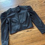 Generation Love  cropped Black Faux Leather Jacket with puff sleeves, XXS Photo 0