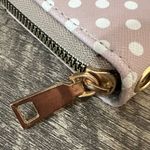 Zip Around Wallet Tan with White Polka Dots 7.5 x 3.5” Photo 3