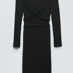 ZARA nwt ribbed cut out maxi turtleneck maxi knitted dress Photo 5