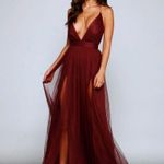 Maroon Tulle Dress Photo 0