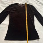 Vintage paper tag Brown velvet long sleeve top Size M Photo 3