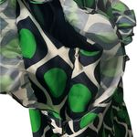 Jade Green and Black Patterned Midi Dress Size M Photo 4