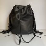 Victoria's Secret Victoria’s Secret Black Fringe Bucket Bag Stylish & Spacious Photo 1