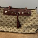 Dooney & Bourke Leather Logo Fabric Satchel Bag Purse Vintage Women’s Photo 1