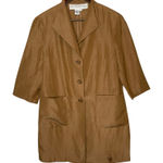 Doncaster  Vintage Linen Silk Blend 3/4 Sleeve Jacket Tan size 12 Photo 0