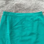 Women's 100% Silk Pencil Skirt Size 12 Teal Green Classic Minimalist Career Lux Photo 4