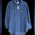Aerie Offline by  Blue Corduroy Tunic Length Oversized Long Sleeve Top NWT Photo 9