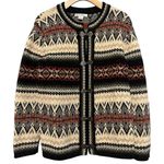 Telluride Clothing Co Vintage Women’s Size M Nordic Fair Isle Wool Cardigan Black Size M Photo 0