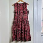 Croft & Barrow  Stretch Sleeveless Dress Size 14 Damask Floral Pattern pink brown Photo 5